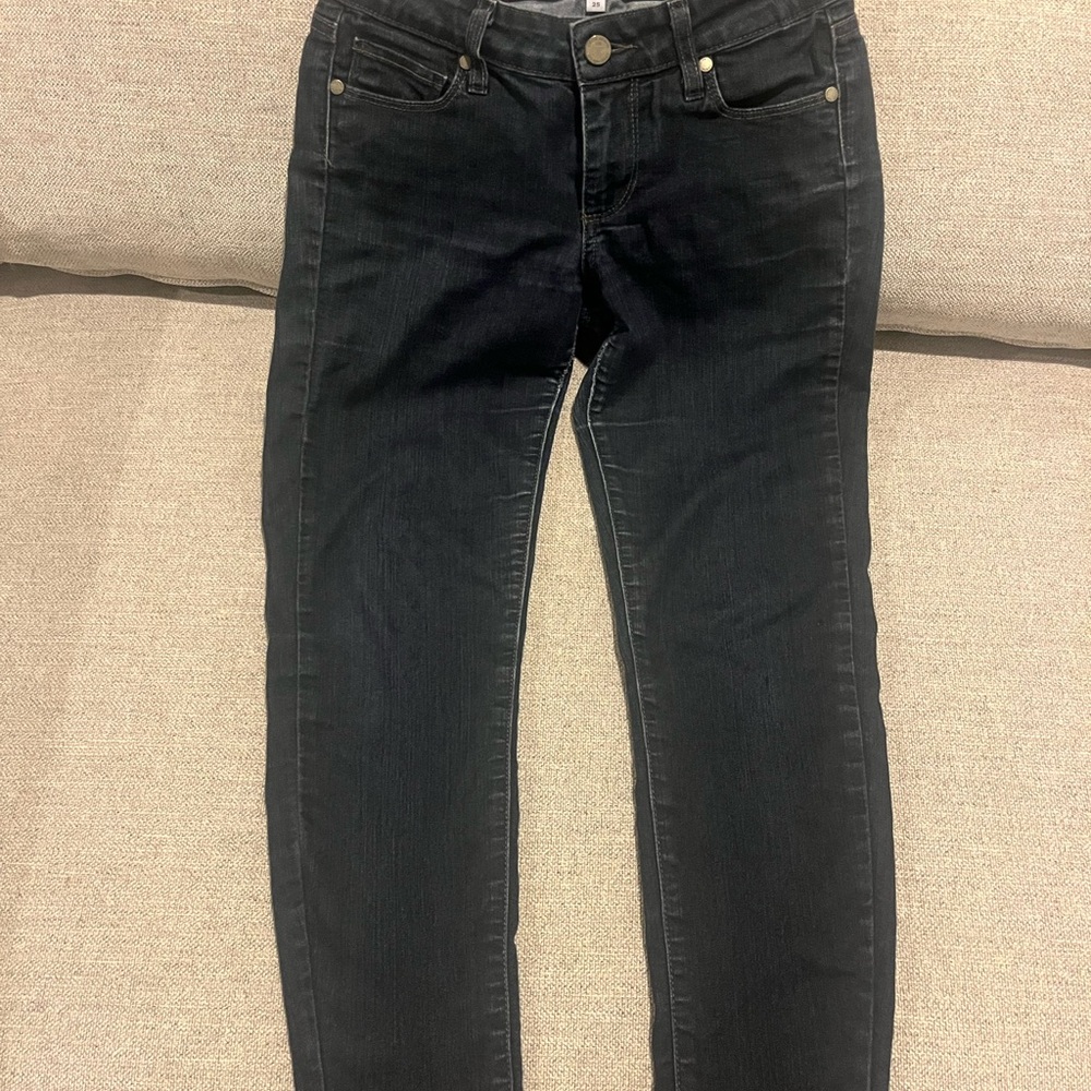 Paige black denim skinny jeans comfy and high rise size 25